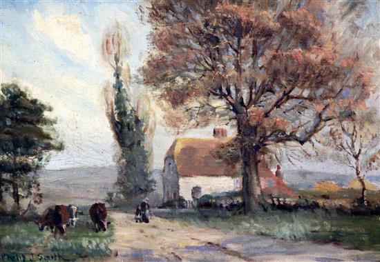 Philip J. Smith A Sussex cottage near Eastbourne, 10 x 17.5in.